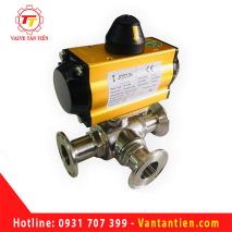 Van bi 3 ngã inox vi sinh khí nén