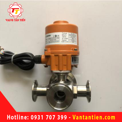 VAN BI 3 NGẢ INOX VI SINH ĐIỀU KHIỂN ĐIỆN
