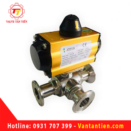 Van bi 3 ngả inox vi sinh khí nén