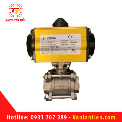 Van bi 3PC inox 304 nối ren khí nén
