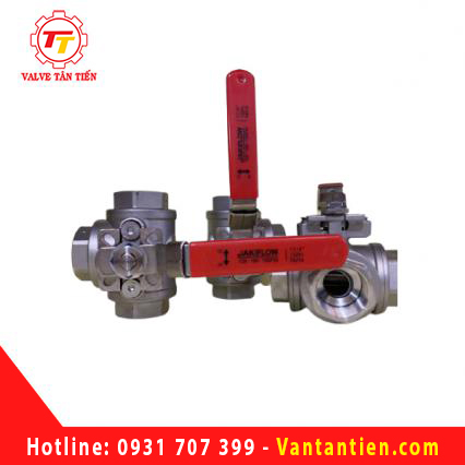 VAN BI INOX 3 CỬA TAY GẠT JAKI