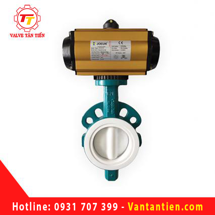 Van bướm bọc PTEF đóng mở khí nén